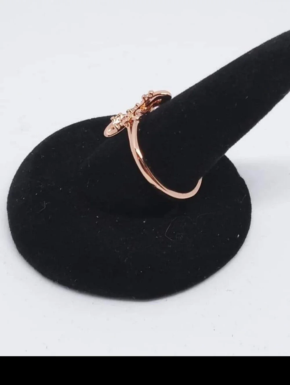 Rose Gold Plated Star Outline Ring with CZ Accents - Women Jewelry
